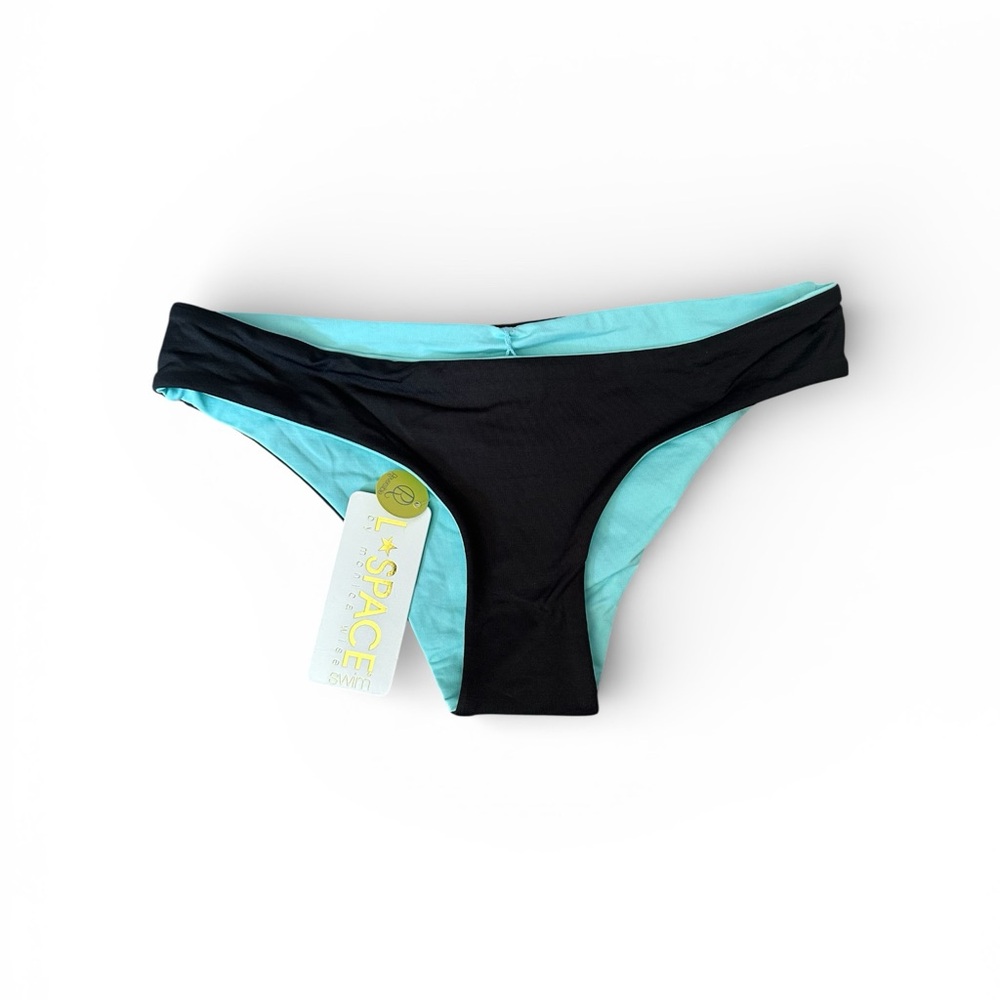 NWT L*Space reversible bikini bottoms teal charcoal